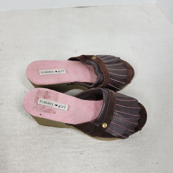 Tommy Girl Clogs Womens Size 6M Tassel Kiltie Leather Shoes Clog City School - Picture 3 of 11